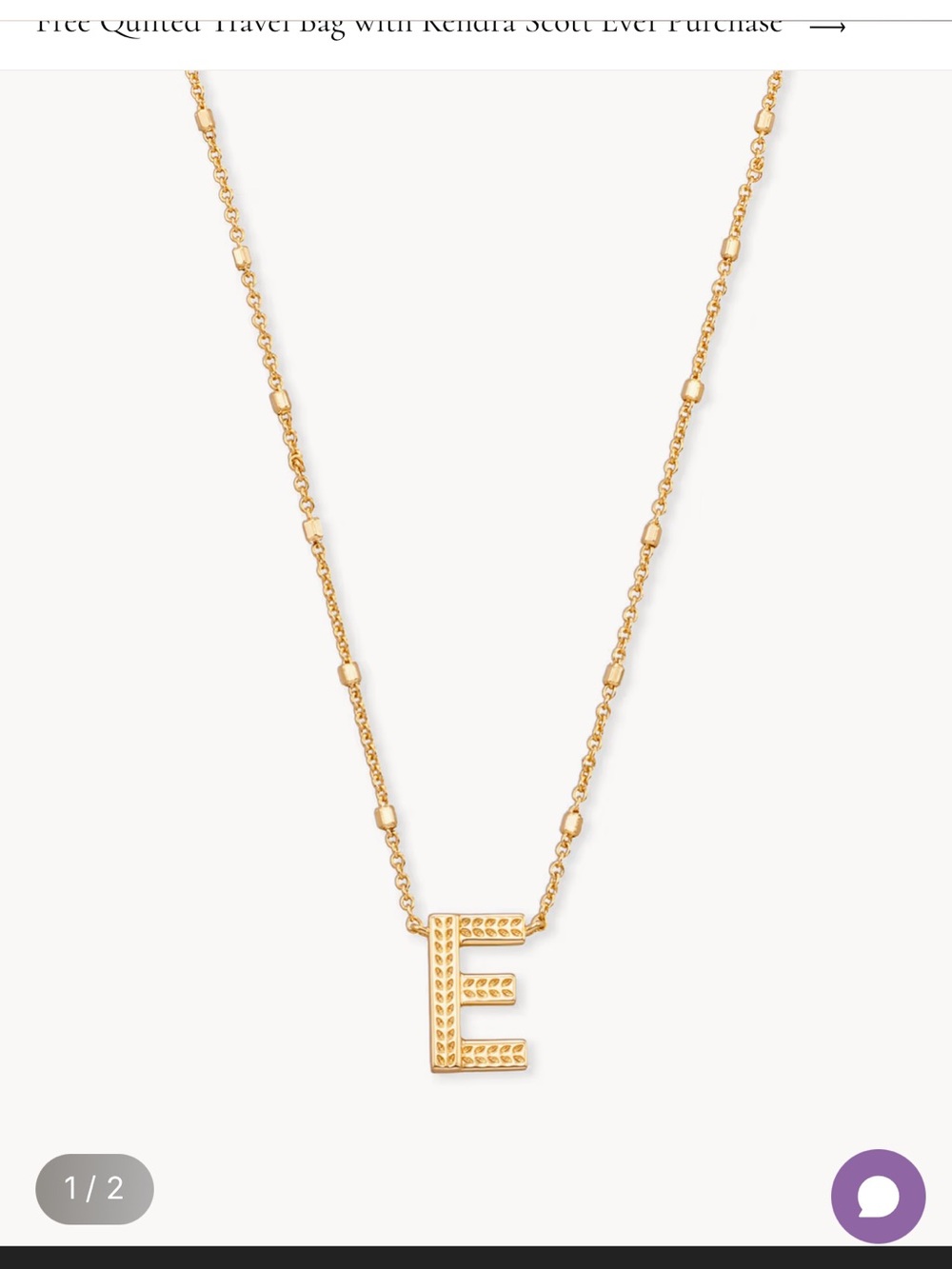Kendra Scott Gold Letter E Pendant Necklace